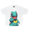 Unhappy Totodile Graphic T-Shirt Cute Anime Gaming Tee Y2K Pokémon Shirts