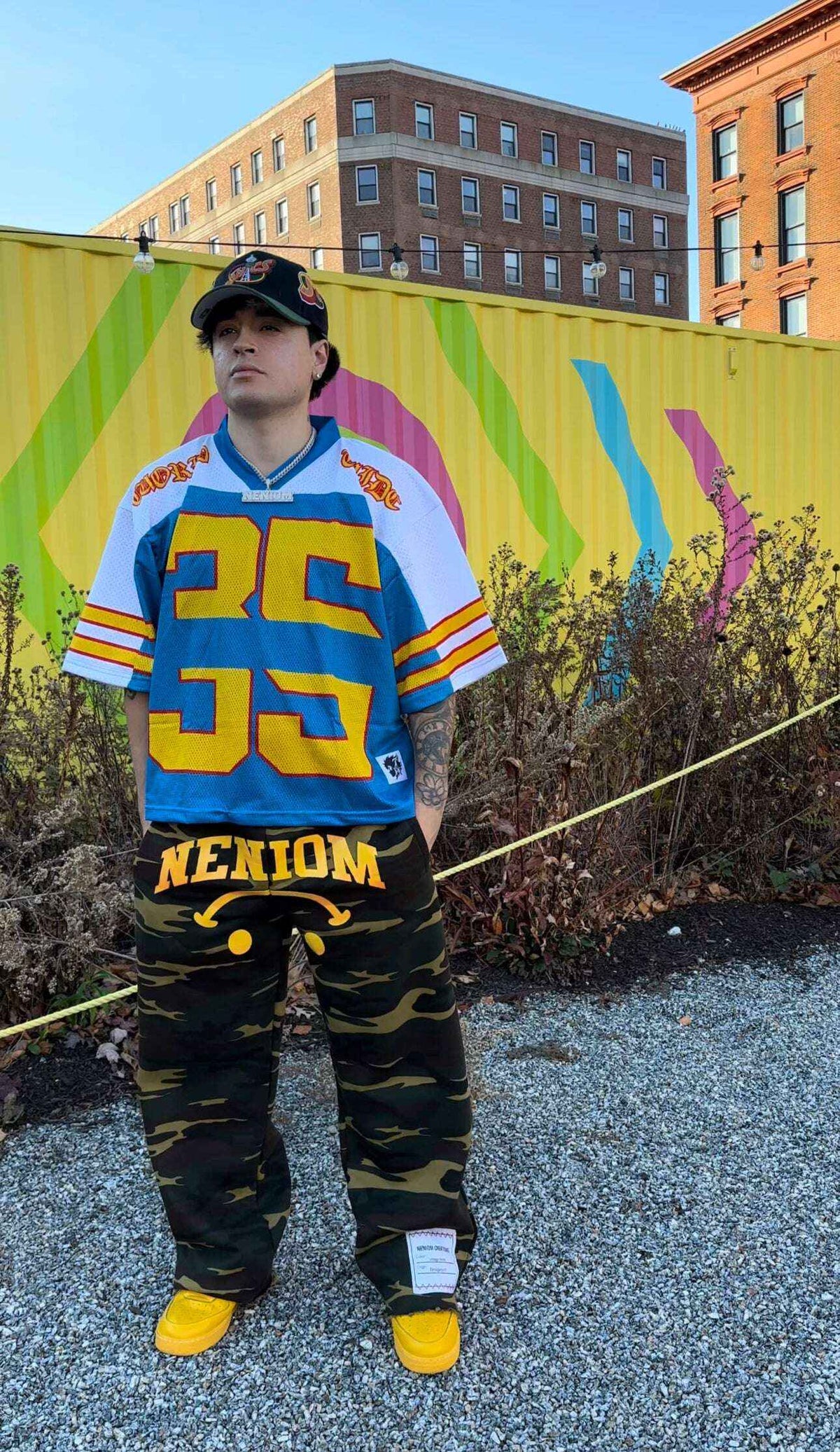 ★ SOLD OUT ★ Neniom Old English Boxy Hockey Jersey Streetwear Oversized Fit