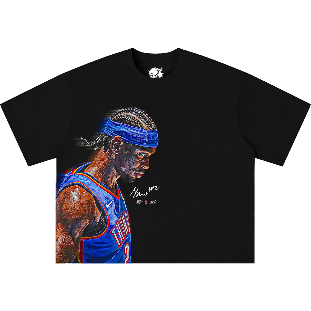 Shai Gilgeous-Alexander OKC Boxy Shirt Vintage Bootleg Tee Y2K Oversized Graphic