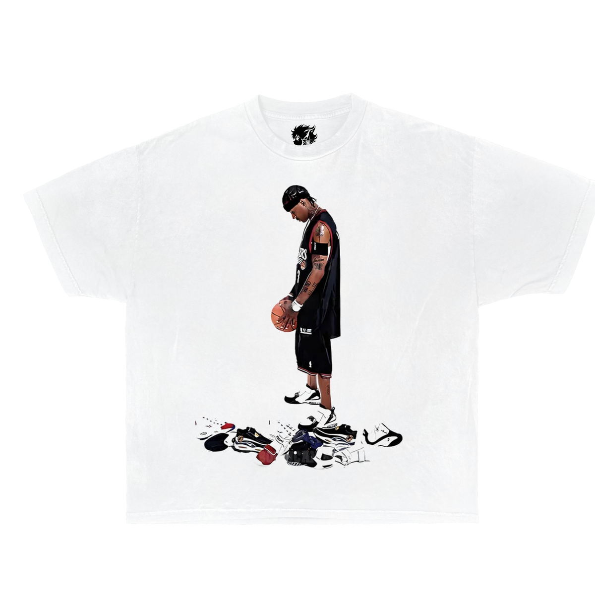 Allen Iverson Boxy Vintage Shirt Oversized Streetwear Y2K Graphic Basketball Tee