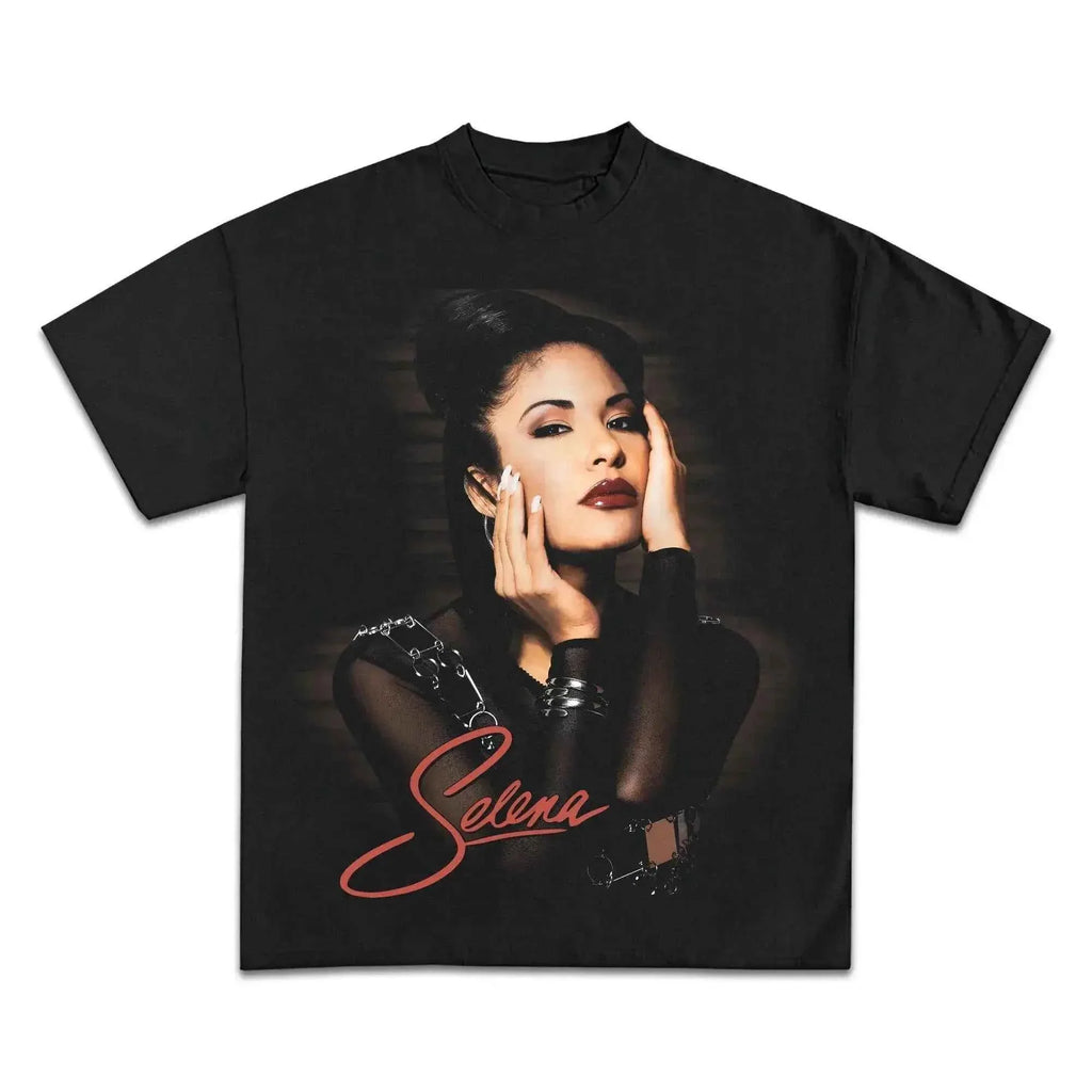 SELENA PÉREZ Boxy Vintage Shirt Graphic Hip Hop Sing Rap Oversized Tee Streetwear Y2K