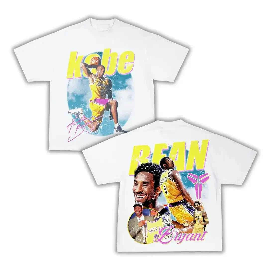 Bean High Fly Kobe Bryant Lakers Boxy Vintage Graphic Oversized Shirt Retro Basketball Tee Streetwear Y2K
