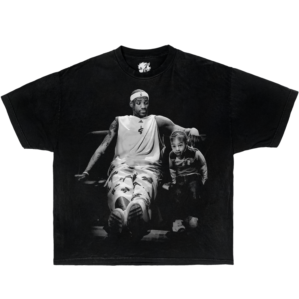 Lebron & Bronny Boxy Vintage Shirt Graphic Basketball Tee Oversized Streetwear Y2K