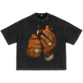 Luck Light Up Pack Waffle-Texture Washed Boxy T-Shirt Unisex Graphic Smoke