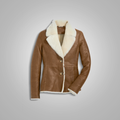 Women's Camel Faux Shearling Coat