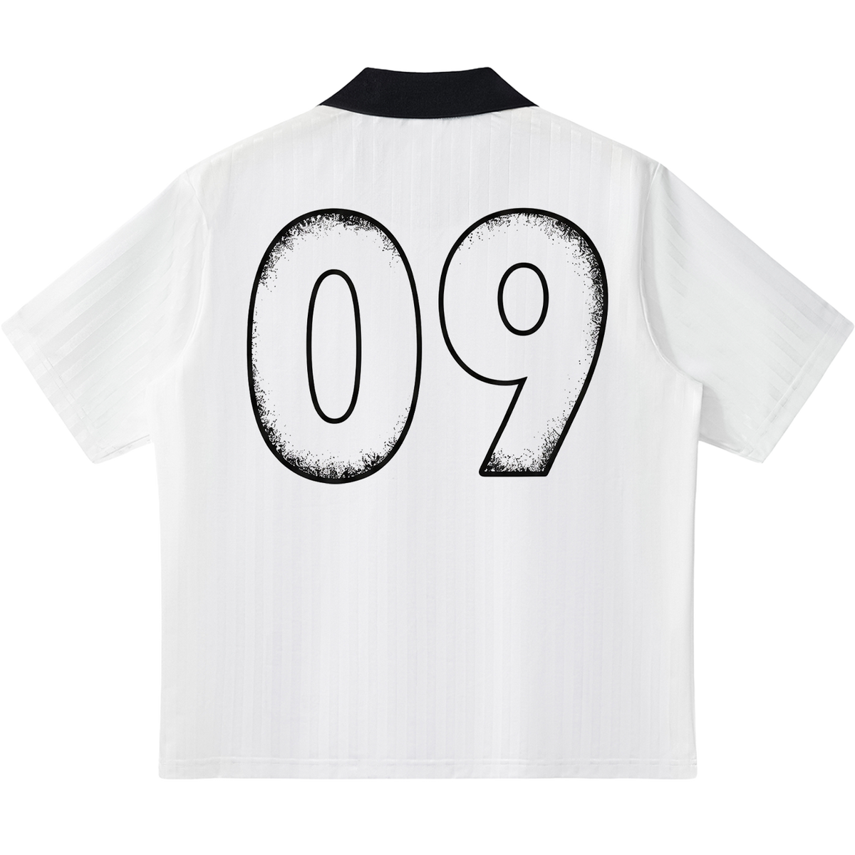 Crosshair Target Scope White Collar Striped Soccer Y2K Jersey