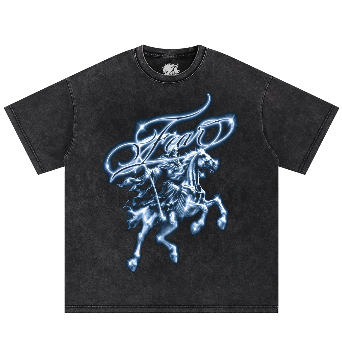 Phantom Rider Fear Tee Shirt Vintage T-Shirt Streetwear Y2K Oversized Graphic