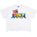 Opposites America Run Vintage Oversized Boxy T-shirt Streetwear Graphic Tee Y2K