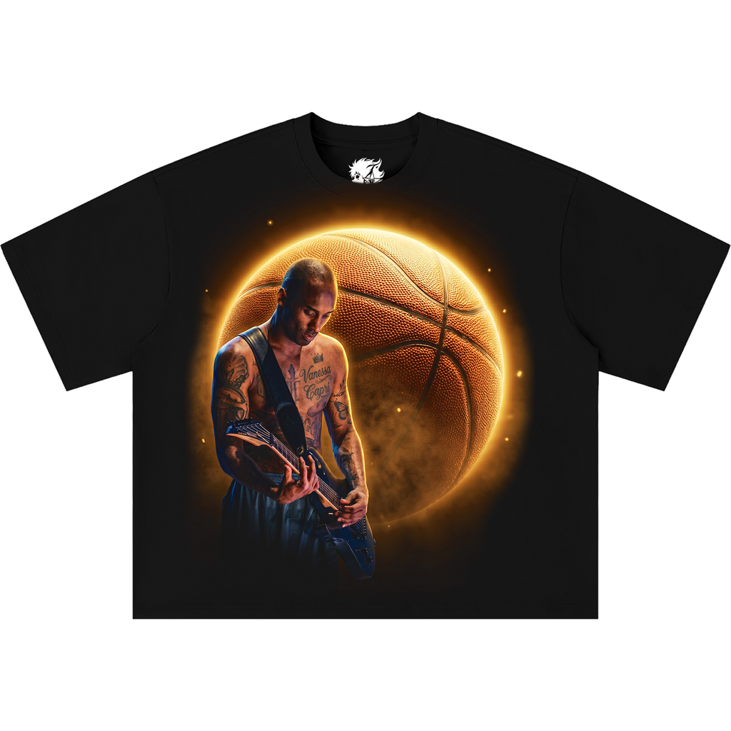 Kobe Bryant Guitar & Basketball Dream Boxy Shirt Vintage Streetwear Oversized Graphic Tee