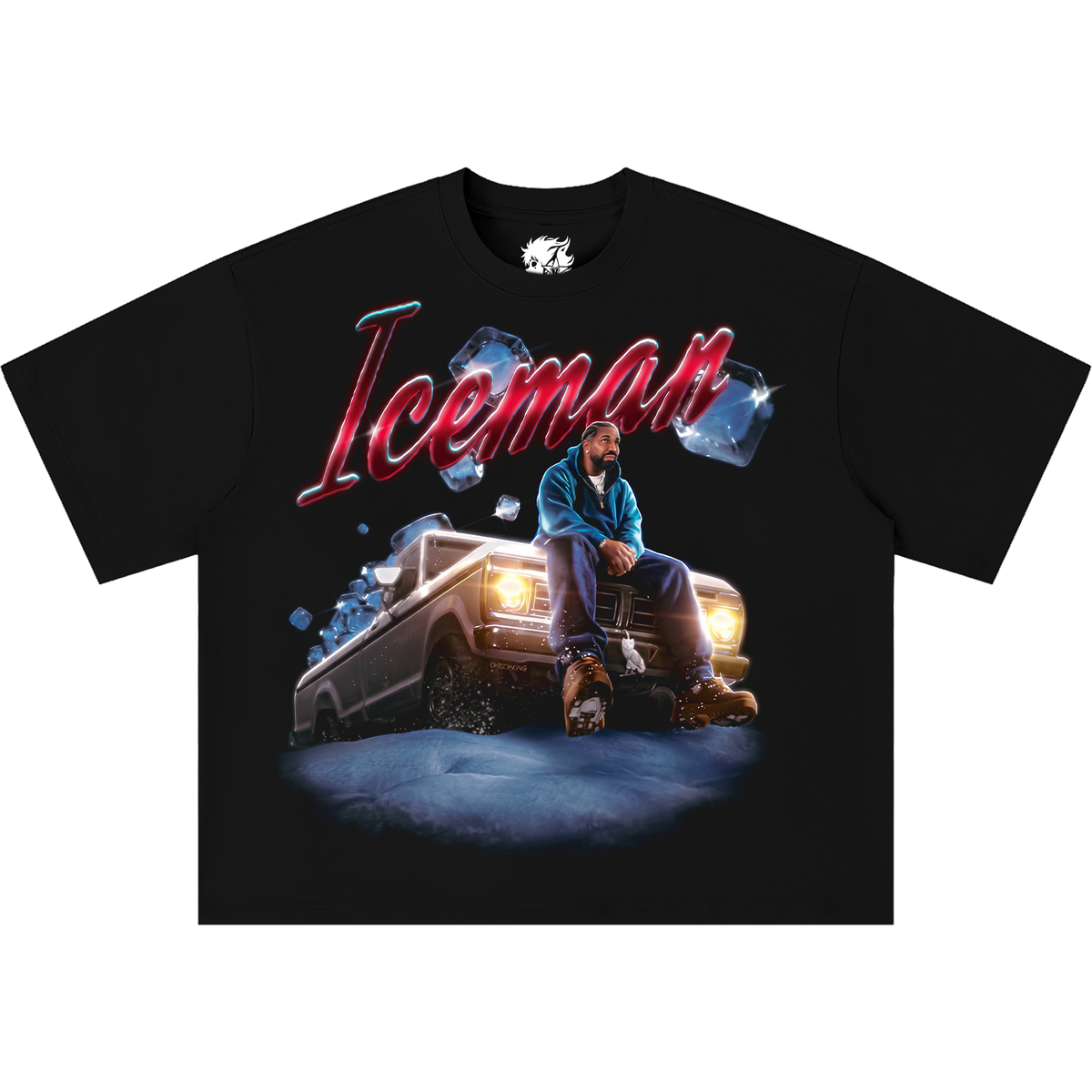Drake Iceman Art Boxy Shirt Vintage Bootleg Streetwear Oversized Graphic Tee