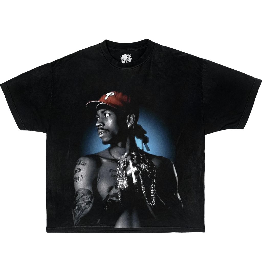 Allen Iverson Pray Boxy Vintage Shirt Graphic Basketball Hip Hop Tee Oversized Streetwear Y2K