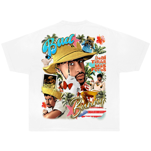 Bad Bunny Superstar Boxy Shirt Vintage Music Streetwear Y2K Oversized Graphic Tee