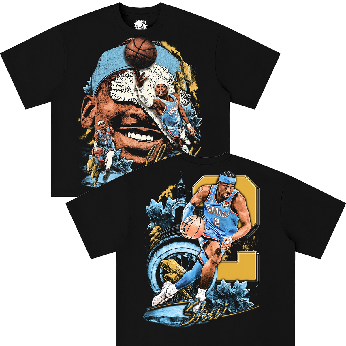 Shai Gilgeous-Alexander OKC Basketball Boxy Shirt Vintage Bootleg Streetwear Oversized Graphic Tee