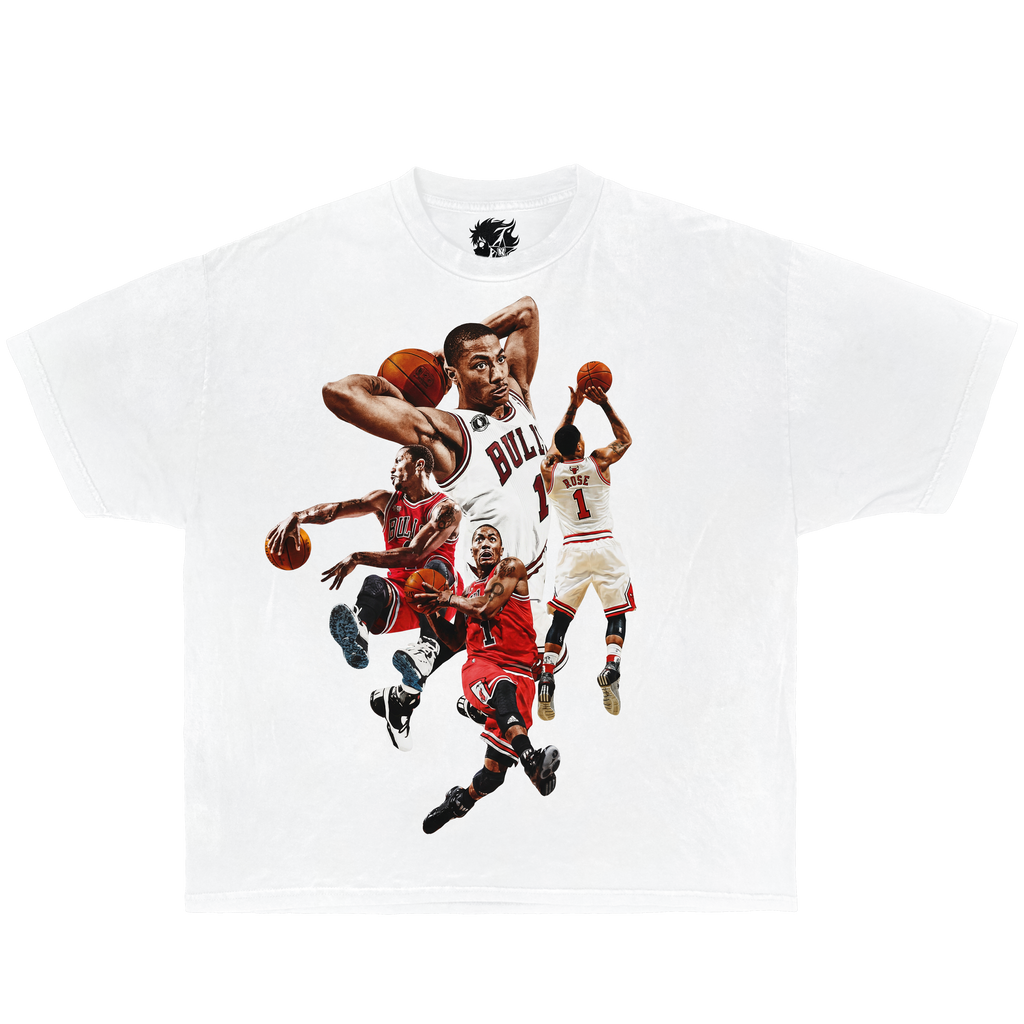 Derrick Rose Legendary Boxy Shirt Vintage Basketball Streetwear Y2K Oversized Graphic Tee