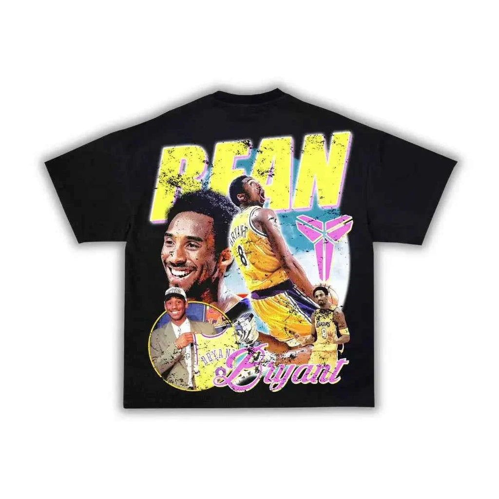 Bean High Fly Kobe Bryant Lakers Boxy Vintage Graphic Oversized Shirt Retro Basketball Tee Streetwear Y2K