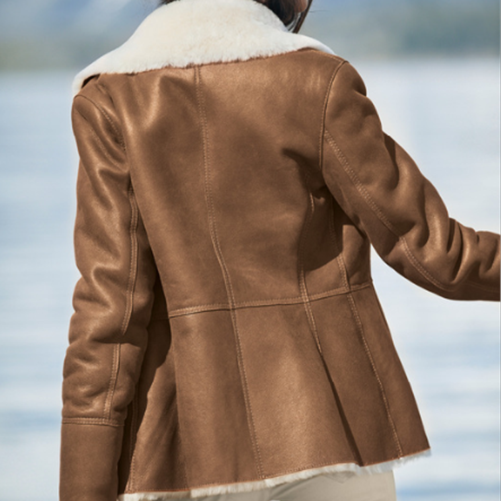 Women's Camel Faux Shearling Coat