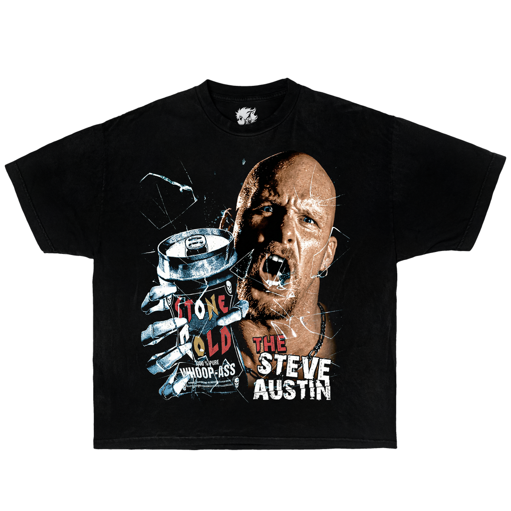 Stone Cold Crusher Boxy Shirt Vintage Bootleg Wrestle Tee Streetwear Y2K Oversized Graphic