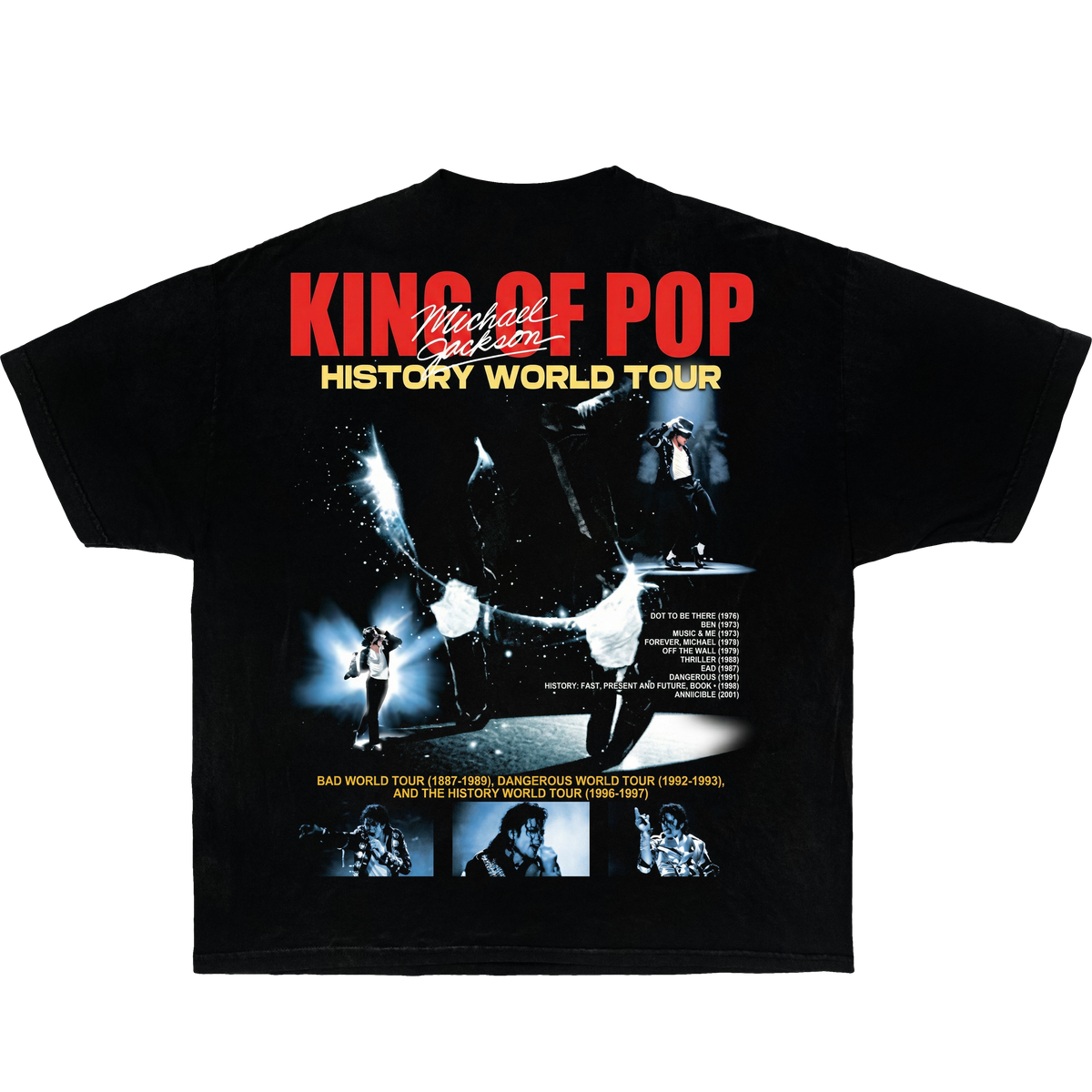 King of Pop Michael Jackson Boxy Shirt Vintage Tee Streetwear Y2K Oversized Graphic