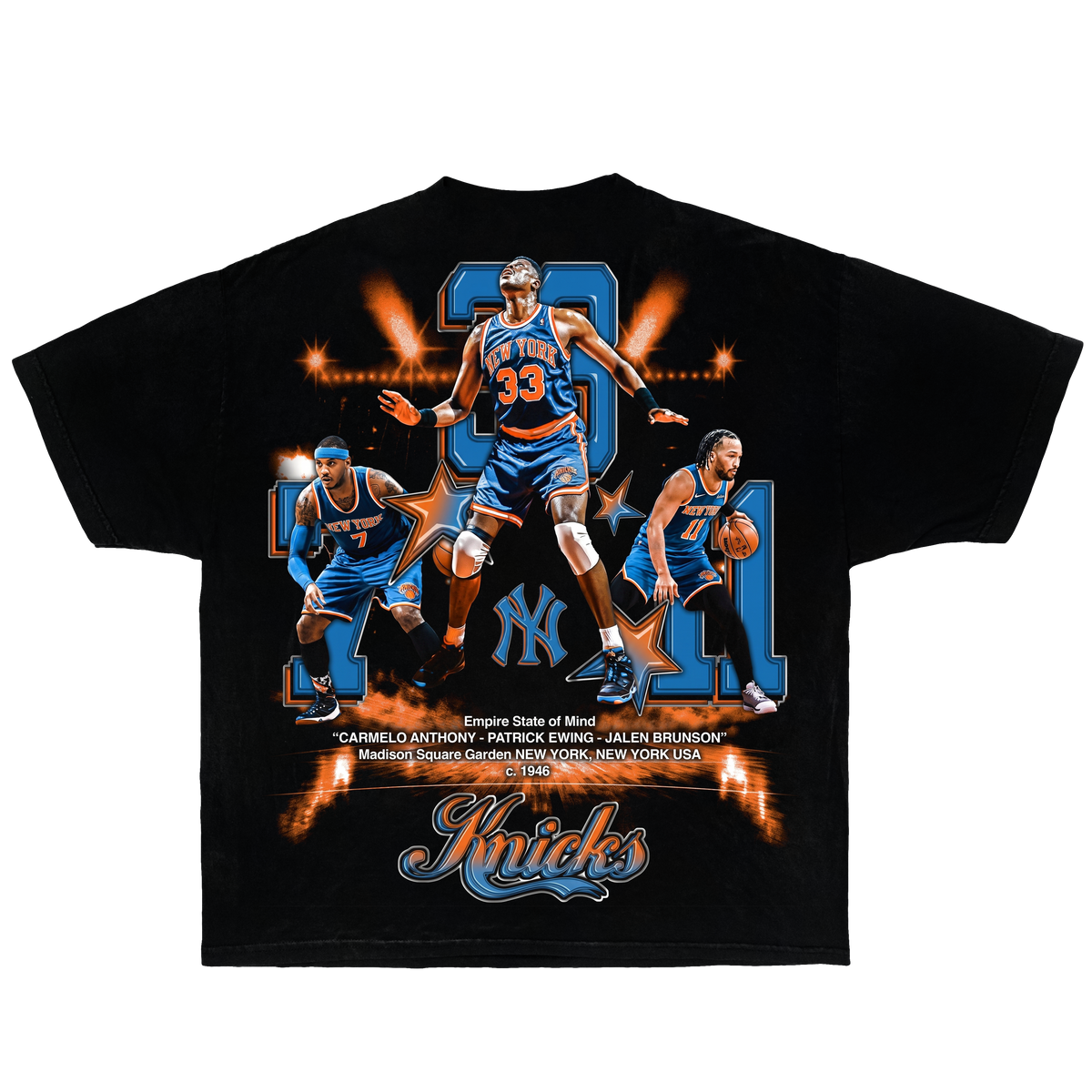 Greatest NYC Knicks PSA Cards Boxy Oversized Shirt Vintage Basketball Graphic Tee