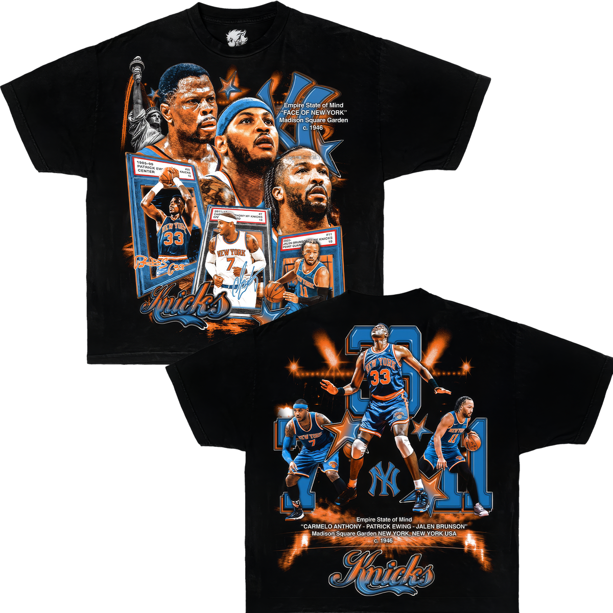 Greatest NYC Knicks PSA Cards Boxy Oversized Shirt Vintage Basketball Graphic Tee