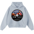 Ballers Game Disc Cropped Zip-Up Boxy Hoodie | Streetwear Hoodies | Y2K Hooded Sweatshirt | Unisex Graphic Zip Ups | Oversized