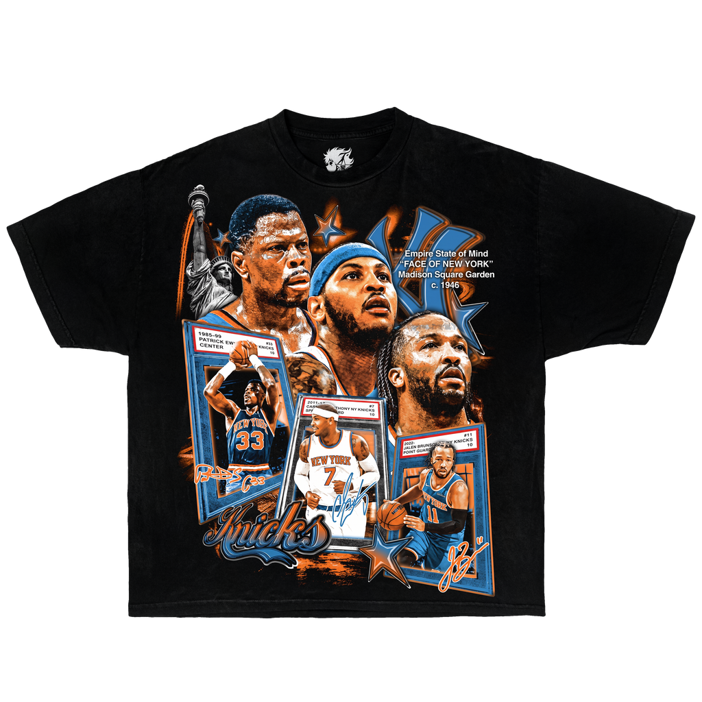 Greatest NYC Knicks PSA Cards Boxy Oversized Shirt Vintage Basketball Graphic Tee