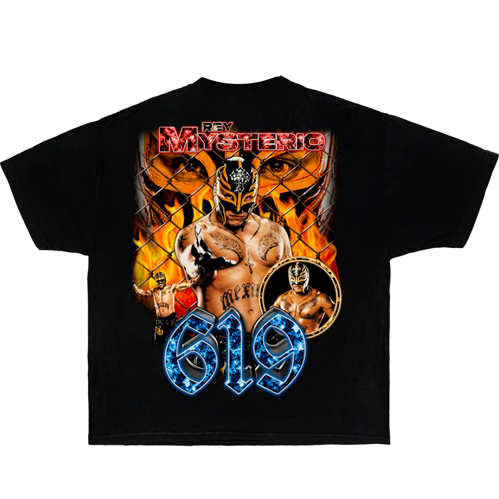 Rey Mysterio 619 Legend Shirt Vintage Wrestle Boxy Tee Streetwear Y2K Oversized Graphic