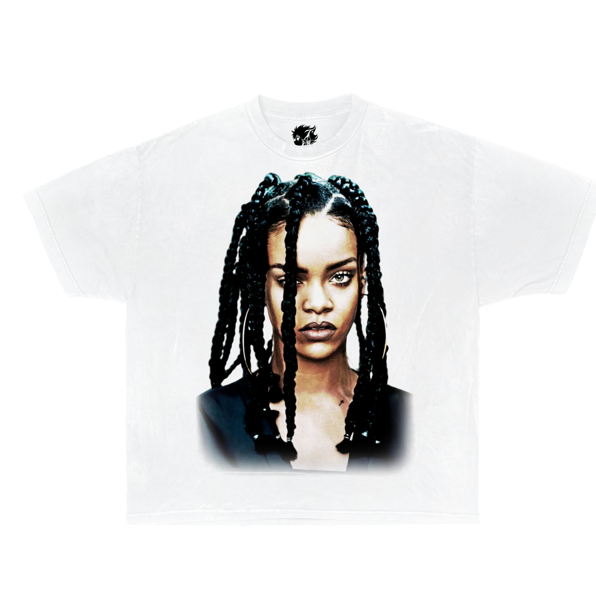 Rihanna Face Boxy Vintage Shirt Graphic Artist Hip Hop Rap Unisex Tee Oversized Streetwear Y2K
