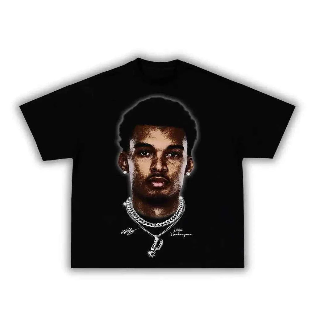 Weby Big Face Boxy Vintage Graphic Shirt Oversized Retro Hip Hop Basketball Tee Streetwear Y2K