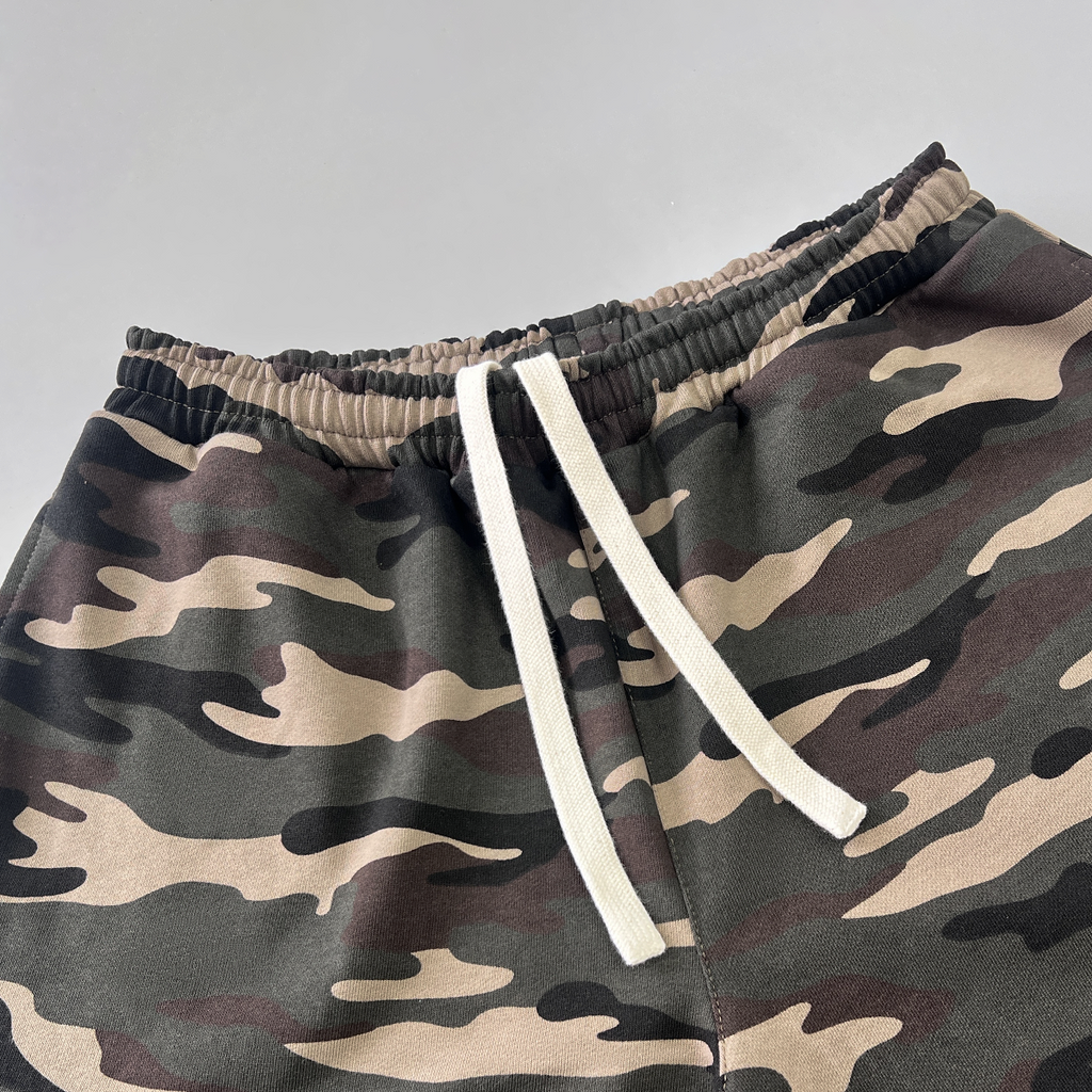 Urban Warfare Camouflage Shorts Cotton Relaxed Streetwear Unisex