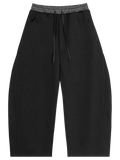 Plaid Waistband Barrel Oversized Y2K Flared Black Sweatpants