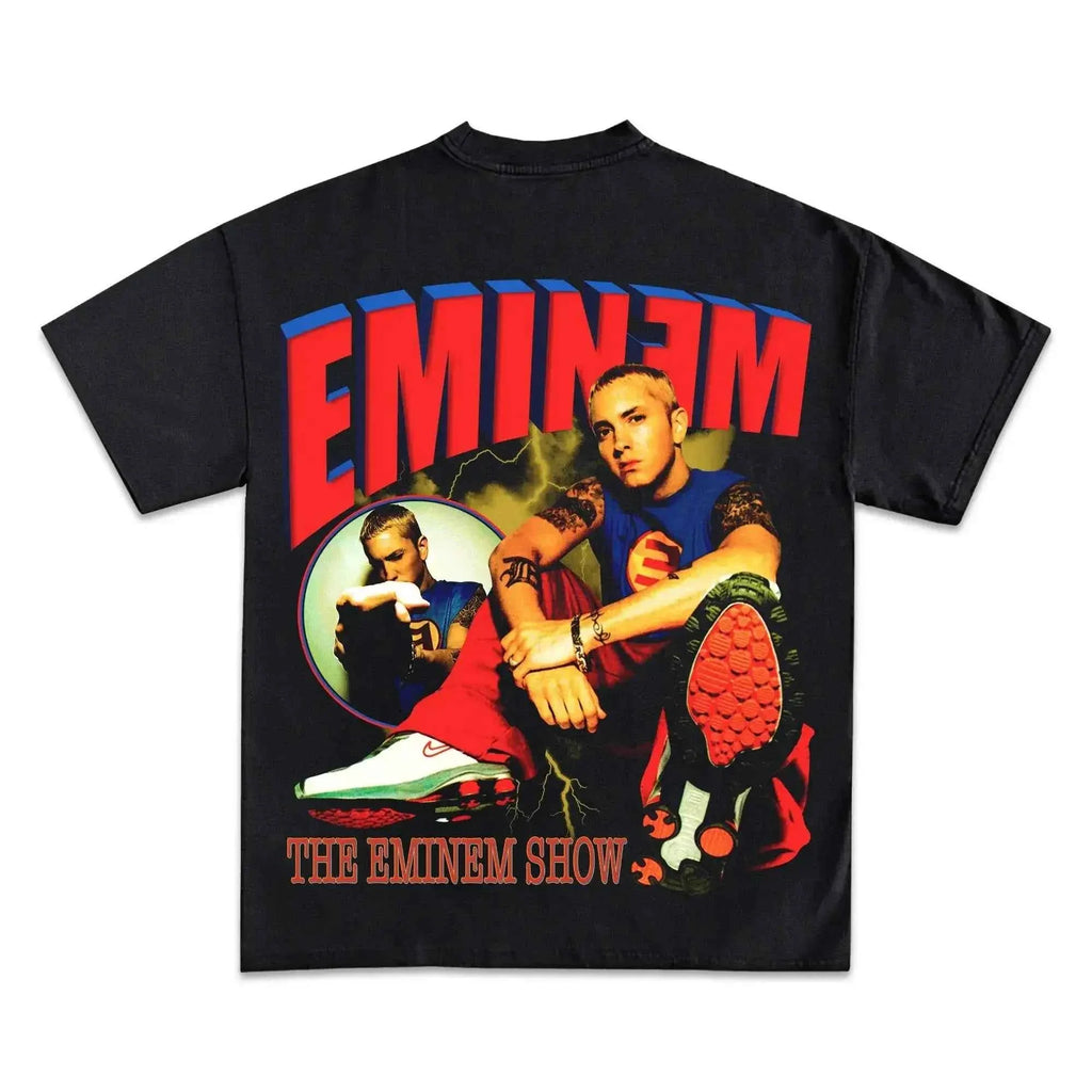 EMINEM Show Boxy Vintage Shirt Graphic Hip Hop Rap Fashion Oversized Tee Streetwear Y2K