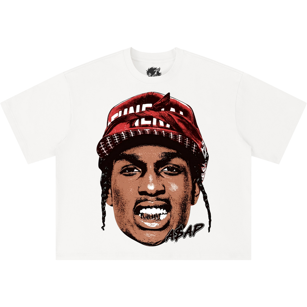 A$AP Rocky Hood Boxy Shirt Vintage Bootleg Streetwear Tee Y2K Oversized Graphic