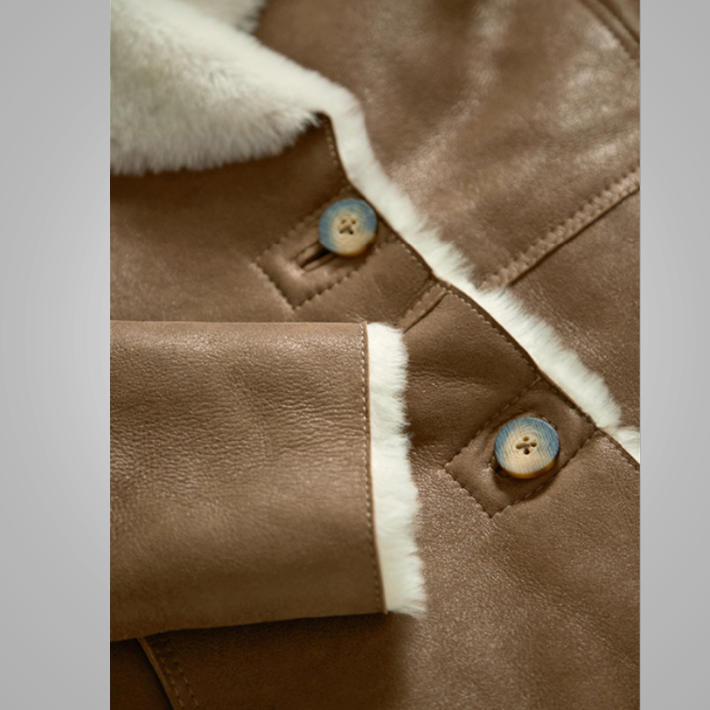 Women's Camel Faux Shearling Coat