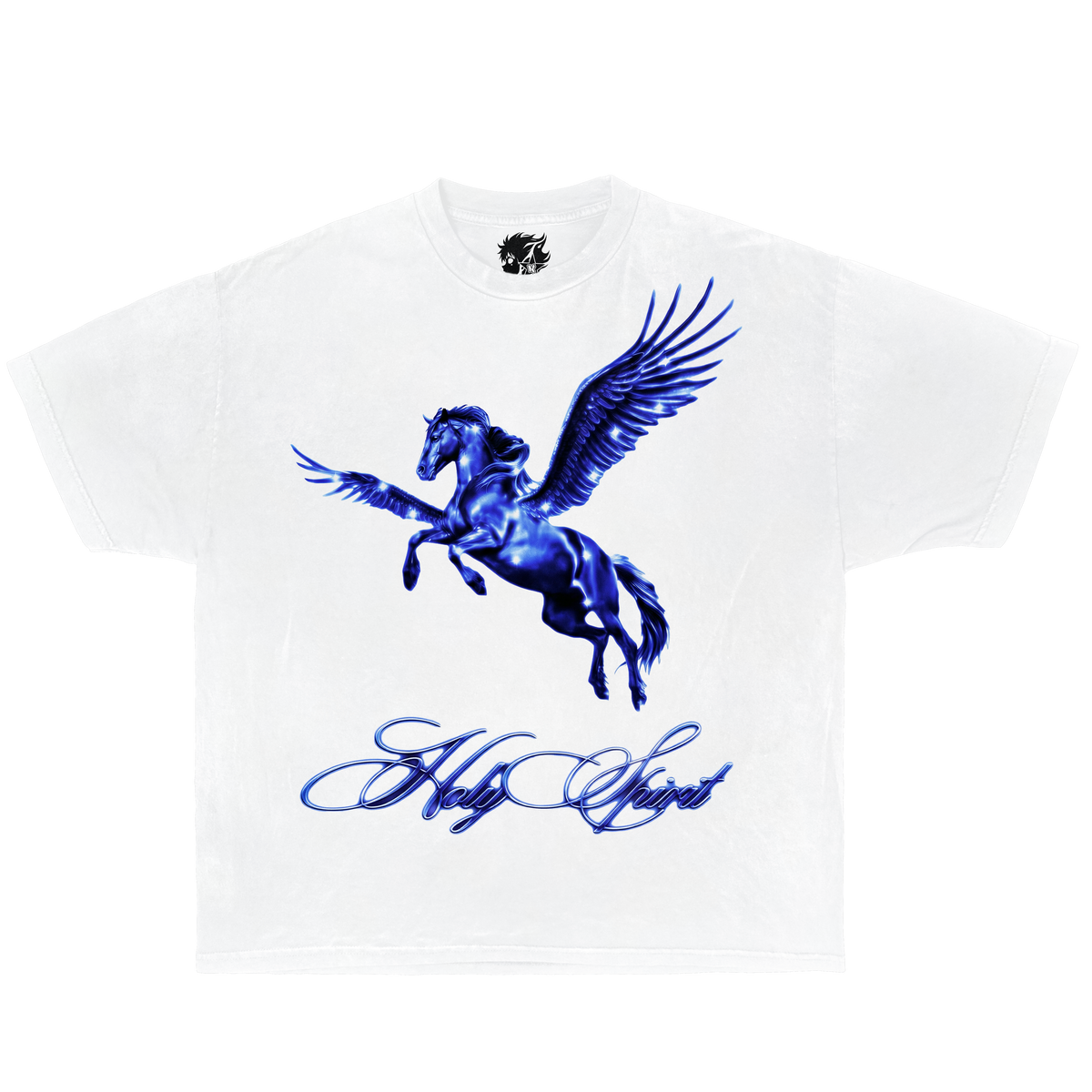 Holy Pegasus Tee Shirt Vintage Washed T-Shirt Streetwear Y2K Oversized Graphic