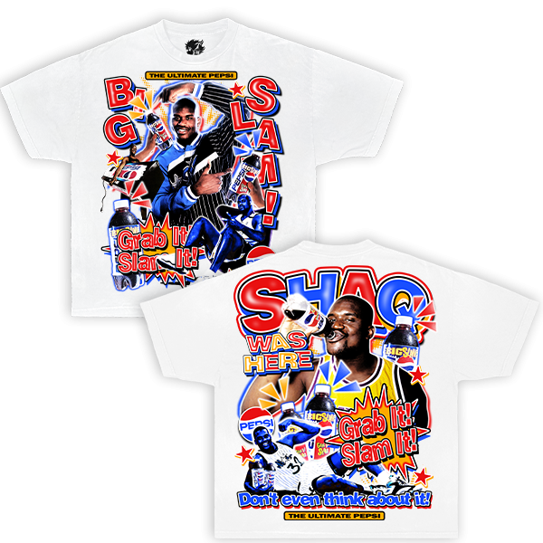 Shaq Pepsi Old Throwback Vintage Oversized Boxy T-shirt Streetwear Rap Graphic Y2K Shirts