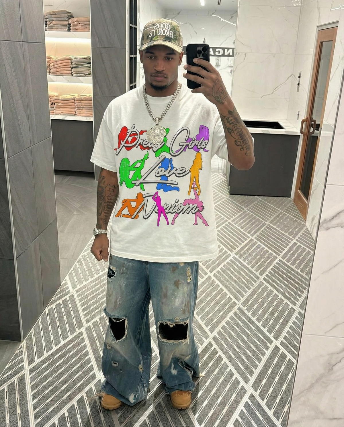 Pretty Girls Love Neniom Oversized Boxy T-shirt Streetwear Graphic Y2K