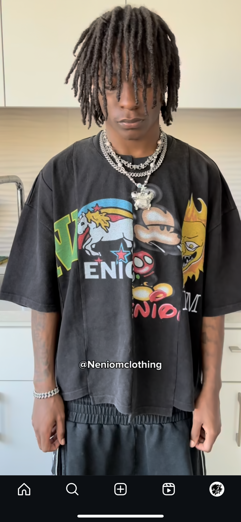 ★ LIMITED ★ NENIOM UNEVEN CHARACTERS SHIRT OVERSIZED BOXY STREETWEAR Y2K