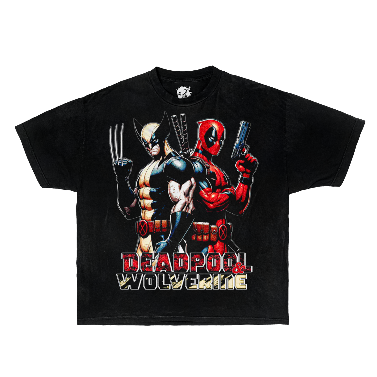 Wolverine Dead Pool Boxy Vintage Shirt Graphic Comic Bootleg Shirts Oversized Streetwear Y2K