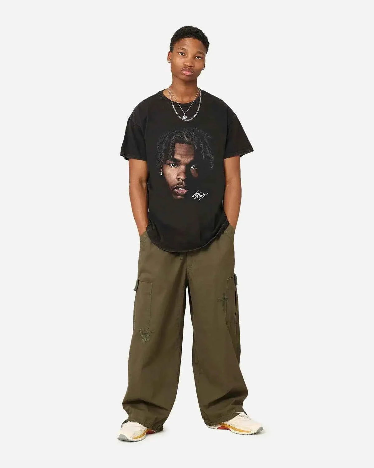 Lil Baby Big Face Boxy Vintage Shirt Graphic Hip Hop Rap Oversized Tee Streetwear Y2K