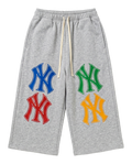 NYC Baggy Basketball 3/4 Length Long Sweat Streetwear Shorts – Oversized Y2K Light Gray