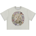 Virgin Mary World Cup Boxy Plaid Double Layered Light Olive T-Shirt Oversized Tee
