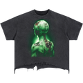 Destroyed Area 51 Alien Distressed Boxy Streetwear Tee Shirt