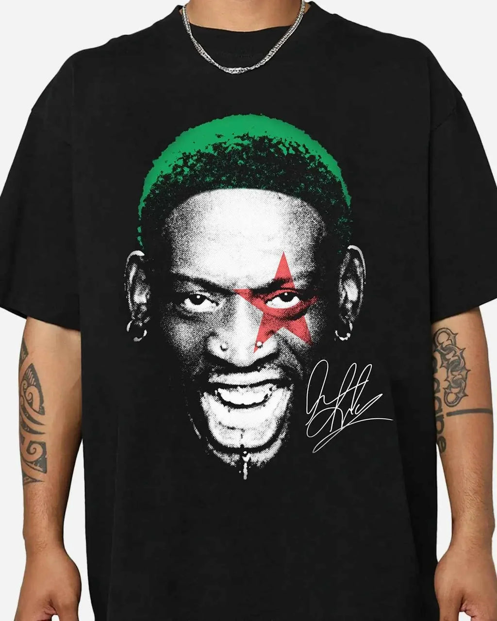Dennis Rodman Big Head T-Shirt Graphic Boxy Vintage Shirt Streetwear Y2K Unisex Oversized Retro