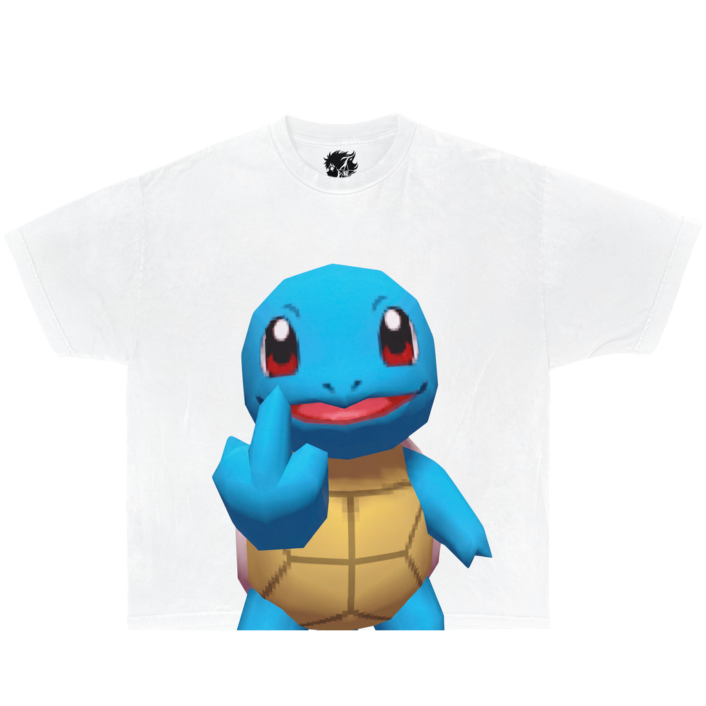 Unhappy Squirtle Graphic T-Shirt Cute Anime Gaming Tee Y2K Pokémon Shirts