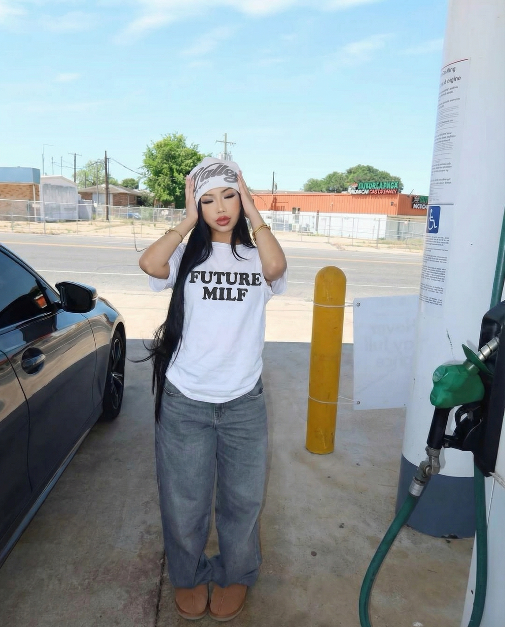 FUTURE MILF Bold Statement Oversized Boxy T-shirt Streetwear Graphic Y2K