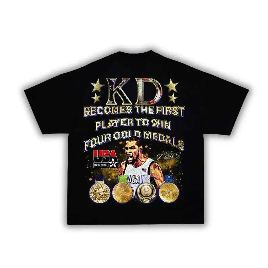 Easy Money KD Kevin Durant Boxy Vintage Graphic Oversized Retro Basketball Tee Streetwear Y2K