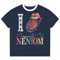 "I Love Property of NENIOM" Distressed Ringer Streetwear Tee