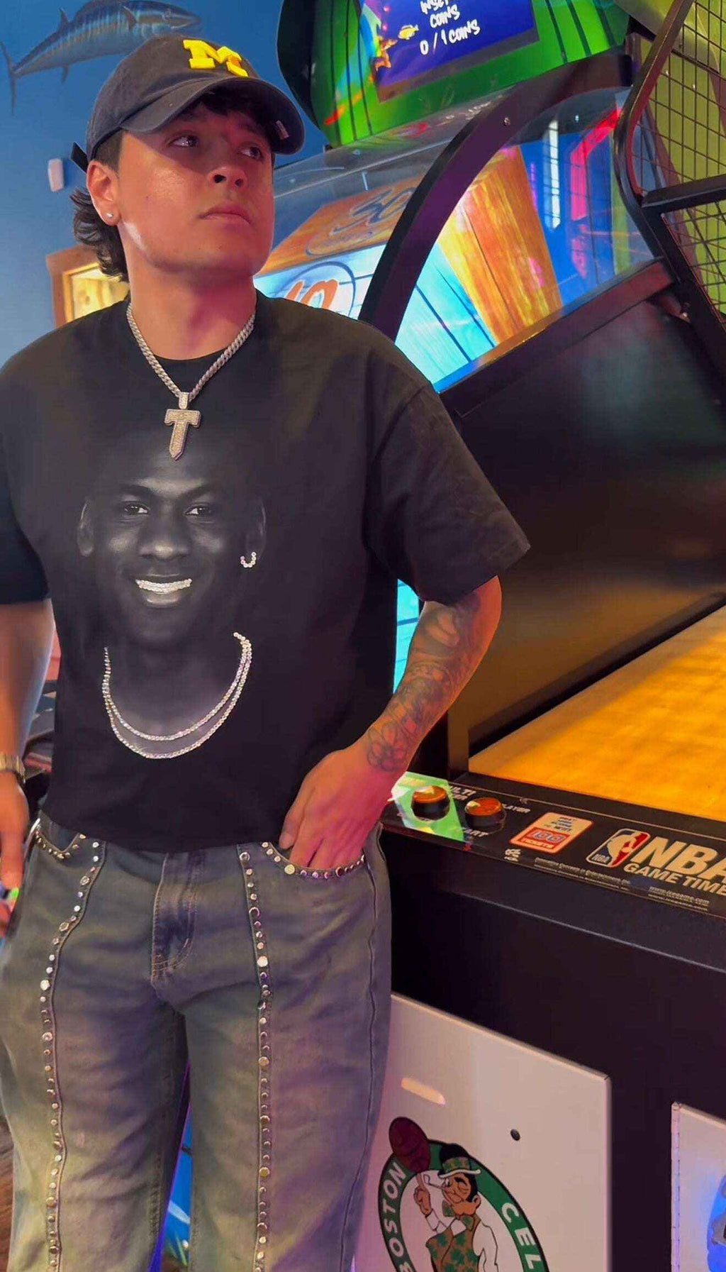 Iced Out Diamond Michael Jordan Shirt Y2K Streetwear Unisex Fit