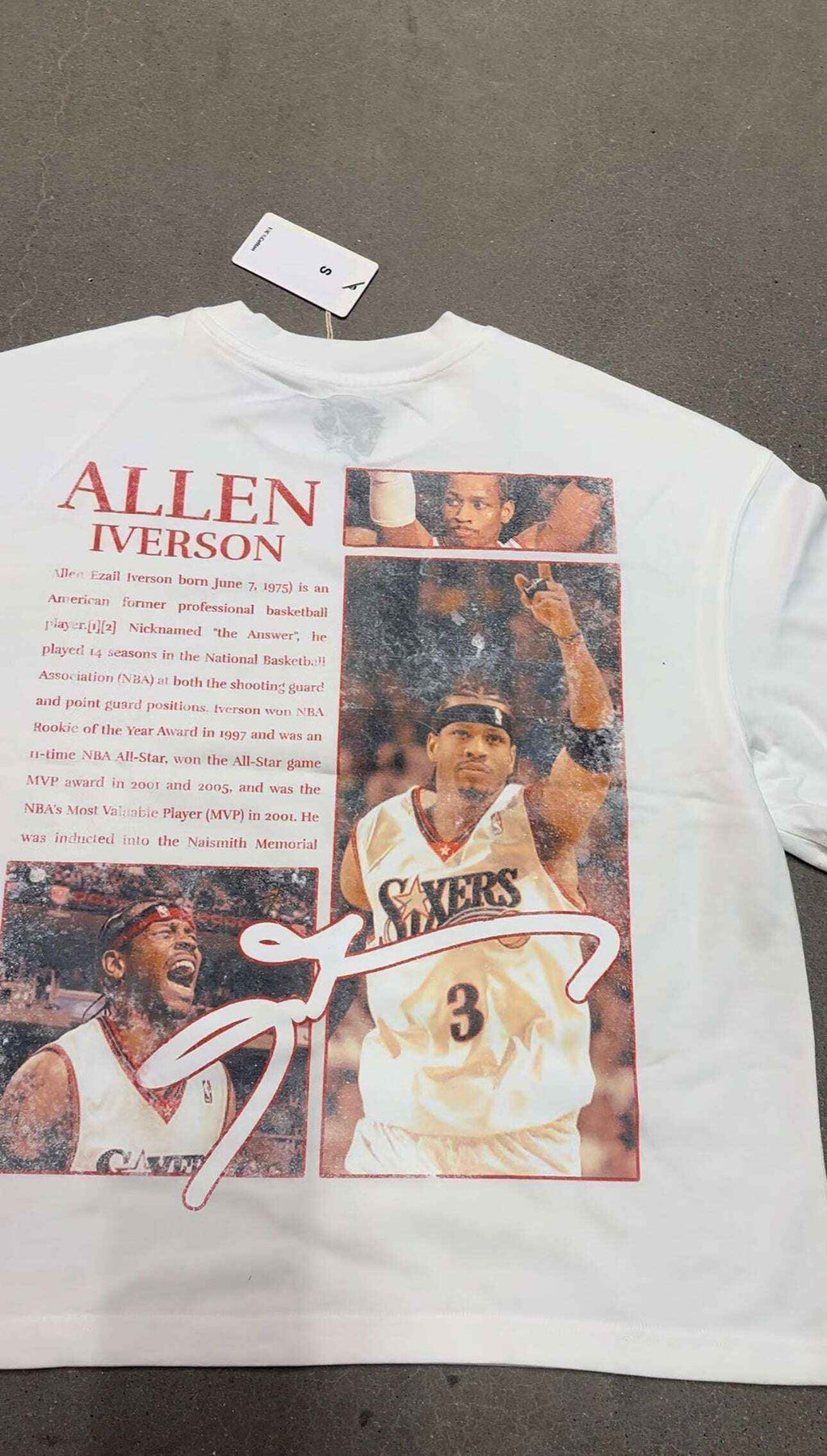 Allen Iverson Newspaper Boxy Vintage Shirt Oversized Basketball Unisex Graphic Tees